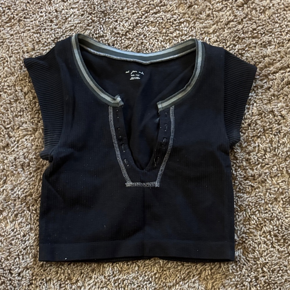 Urban Outfitters Black Tee with Gray Accents